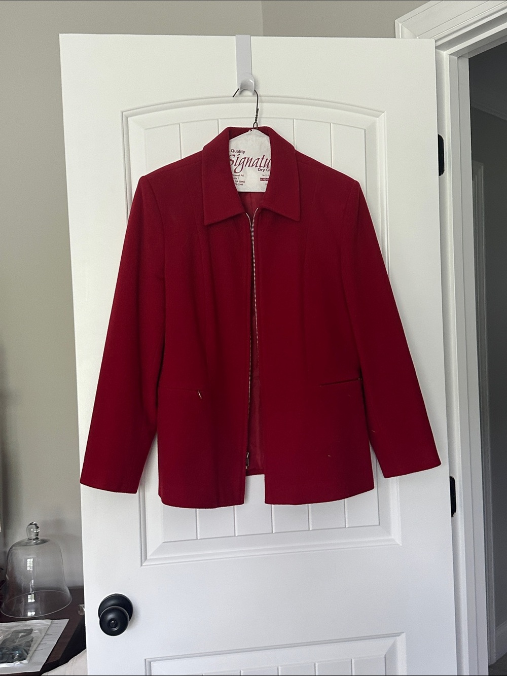 Women's Red Zip-Front Blazer